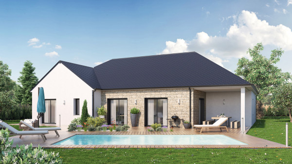 Maison neuve à Beaumont-Louestault avec 3 chambres sur terrain de 1095m2 - image 2